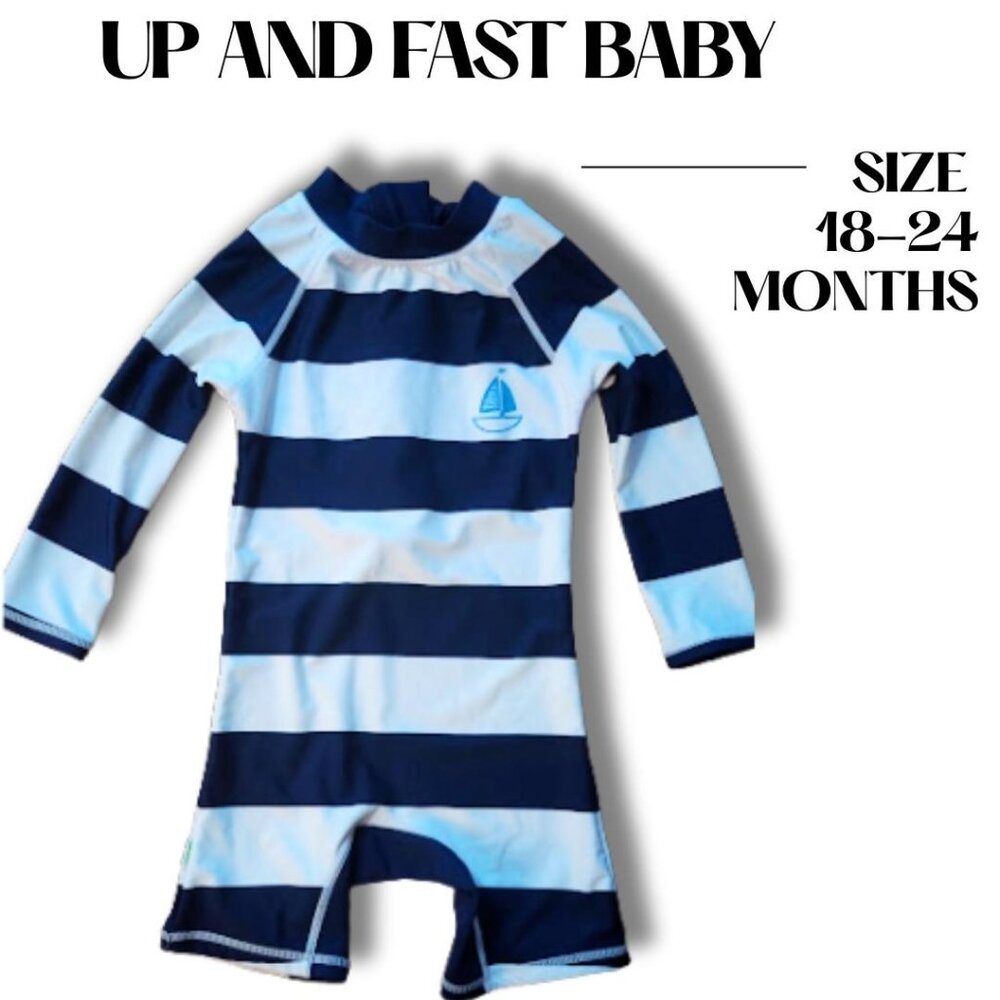 Toddler UPF 50+ Rashguard Swimsuit | Long Sleeve Sun Protected -Nautical